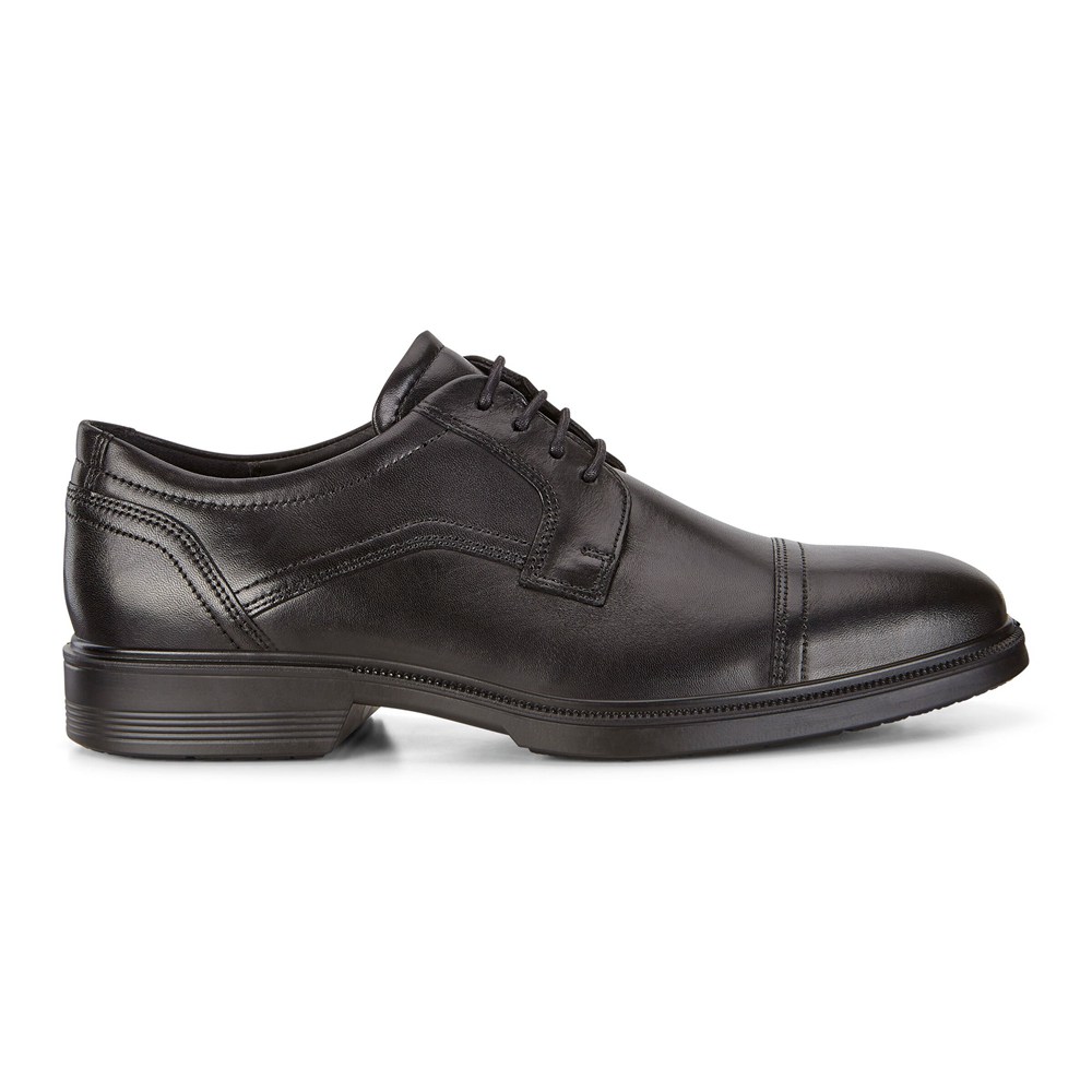 ECCO Mens Dress Shoes Black - Lisbon Cap Toe Tie - YSZ-794628